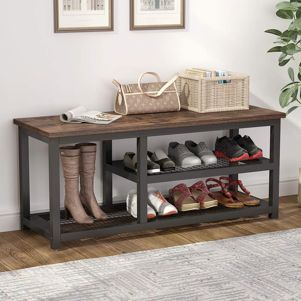 Home &amp; Kitchen 3Tier Shoe Rack with Seat Hallway Shoe