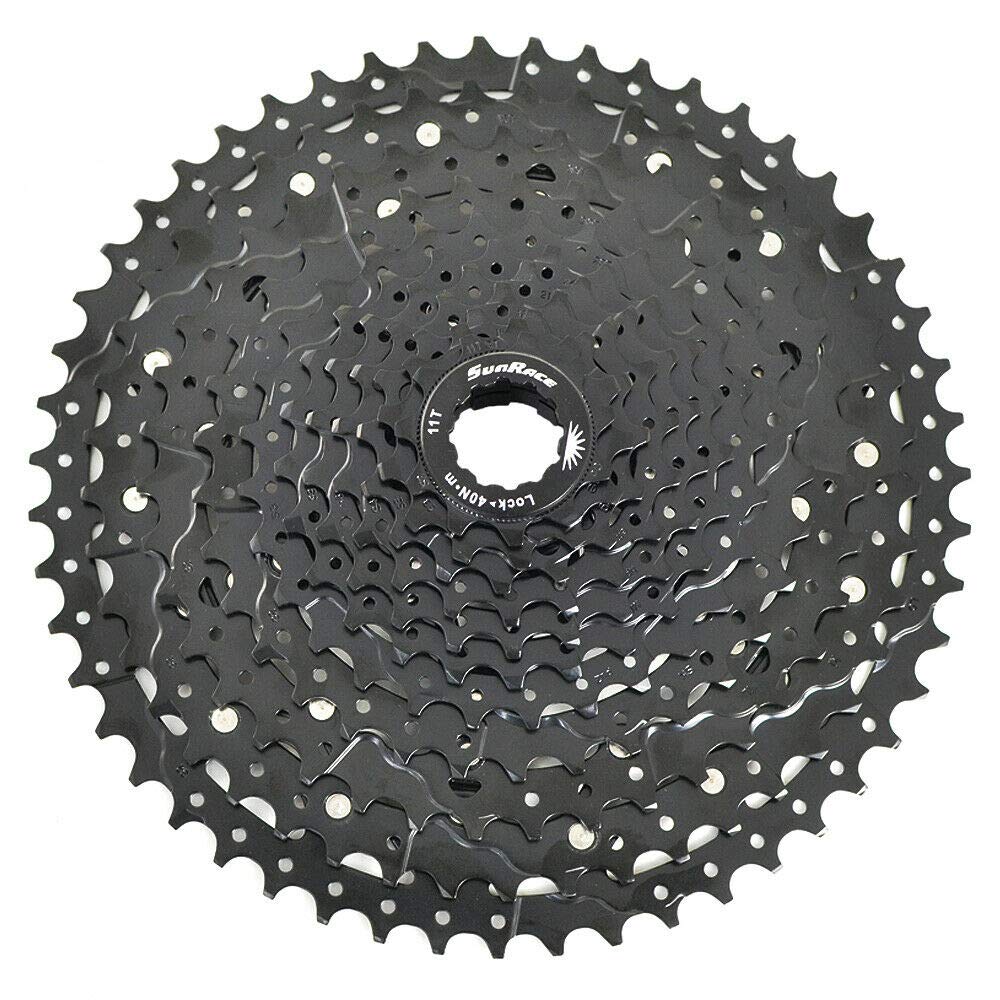 SunRace CSMS8 11-51T, 11 Speed Black Cassette, Compatible with SRAM/Shimano Long Cage Derailleur