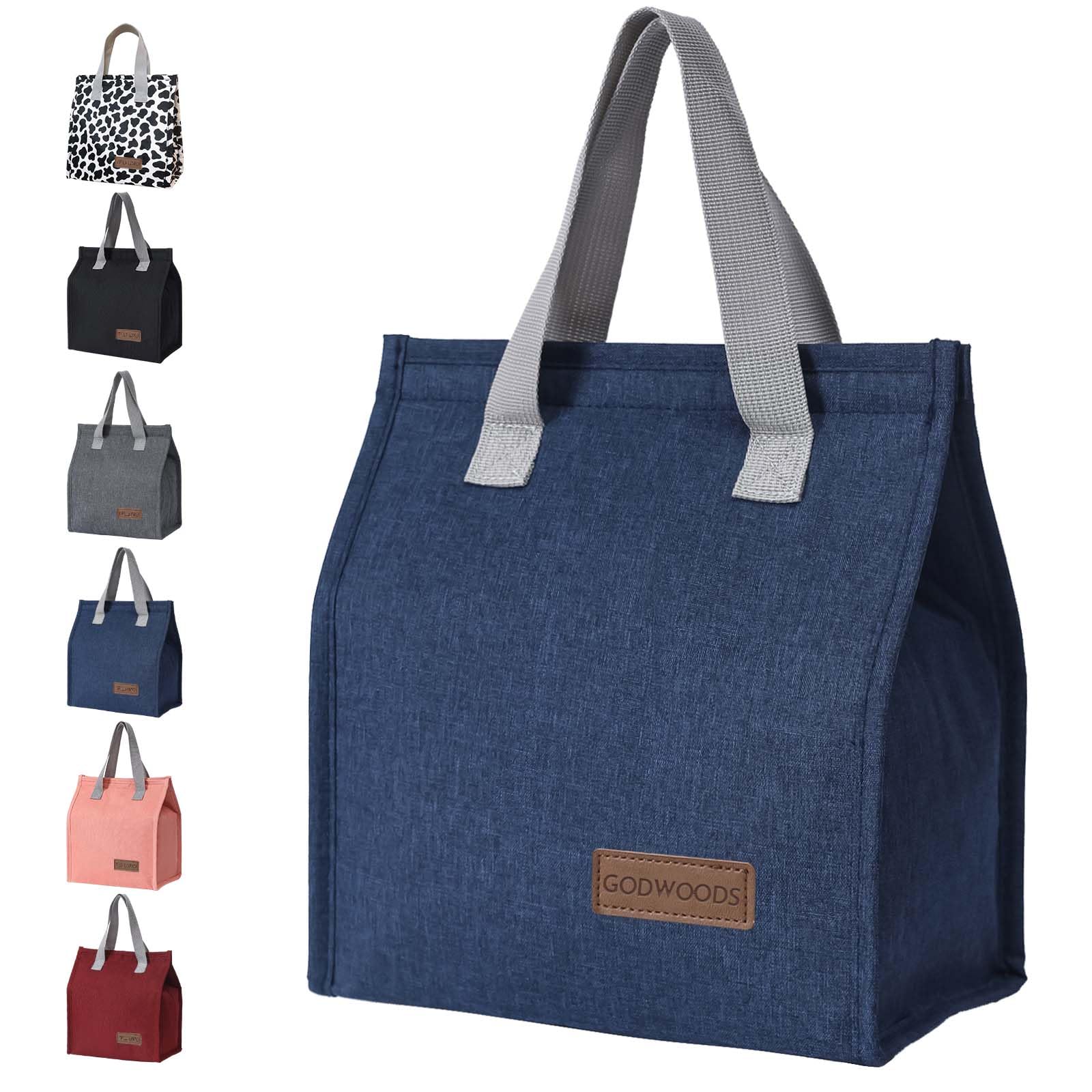 GODWOODS Insulated Lunch Bag for Women Men Large Lunch Box Container Reusable Leakproof Tote for Office, Work, Beach or Travel (Blue)