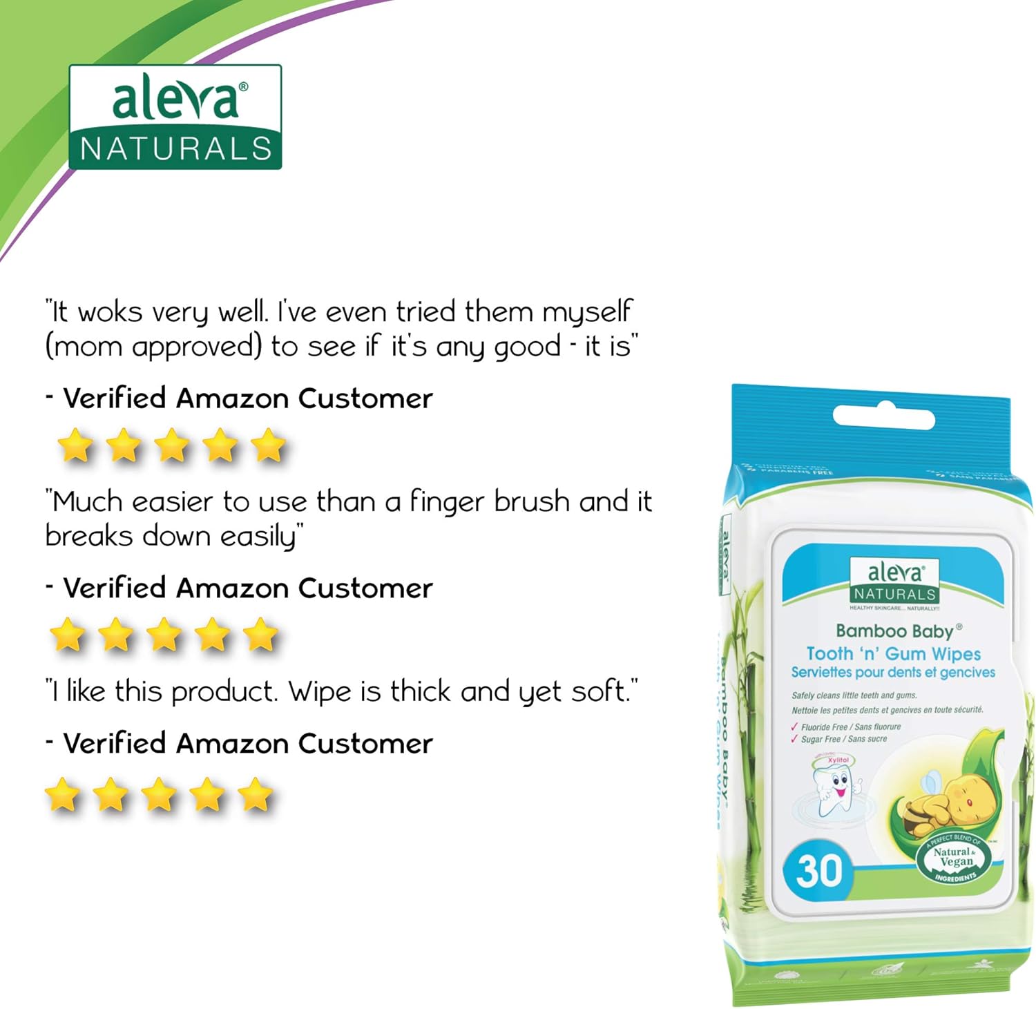 aleva tooth and gum wipes