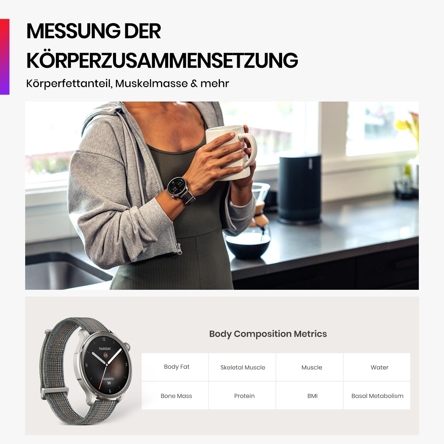 Amazfit Balance 46 mm Smart Watch, kontaktlose NFC-Zahlung, KI-Fitnesstrainer, 14 Tage Akkulaufzeit, Schlaf- und Gesundheitsüberwachung, GPS, 150 Sportmodi, Bluetooth-Anrufe für Android und iPhone 5