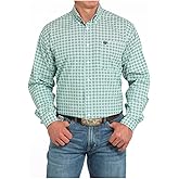 Cinch Men's Turquoise Print Long Sleeve Button Shirt