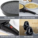 Quest 34400 2-in-1 Popcorn & Crepe Maker 8 Inch Non-Stick Pan Black/Transparent view 3