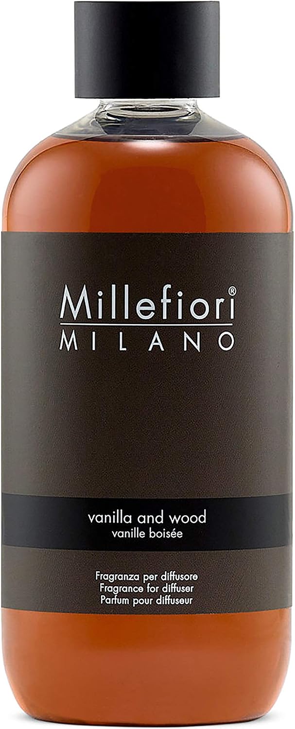 Millefiori Milano Scented Reed Diffuser Refill | Vanilla and Wood | 250 ml