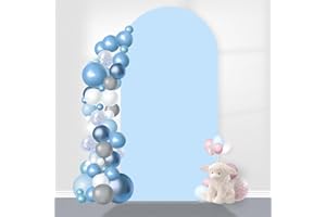 M. CONDUCTED Arch Backdrop Cover, 6FT Wedding Arch Cover Spandex Fitted Arch Covers Stretchy Cardboard Chiara Wall Backdrop Stand Fabric - Blue Arch Backdrop Panels for Birthday Party Baby Shower Banquet Decor