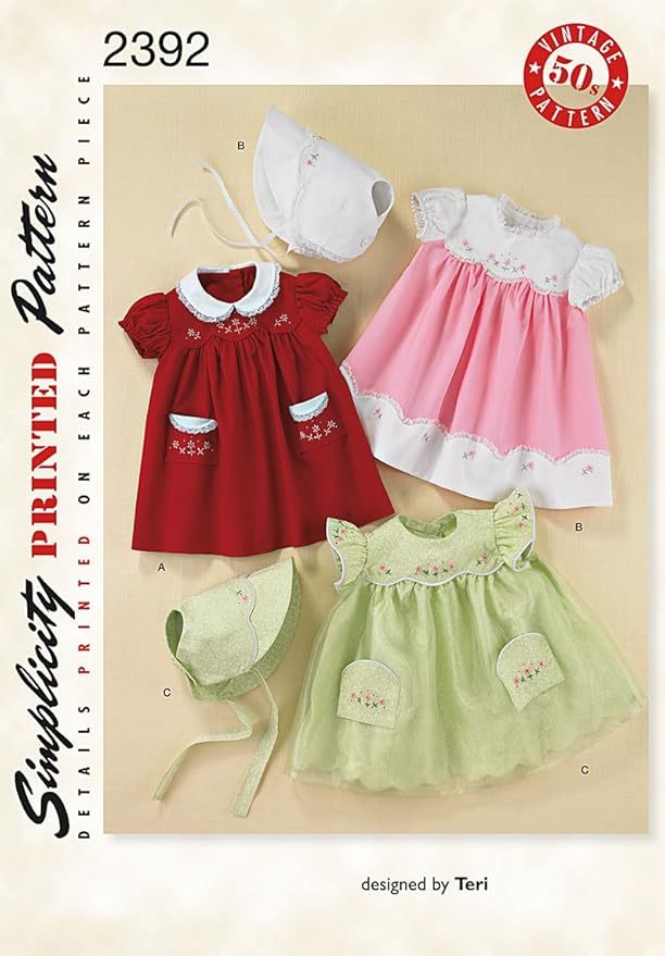 Simplicity Sewing Pattern 2392 Babies Dress and