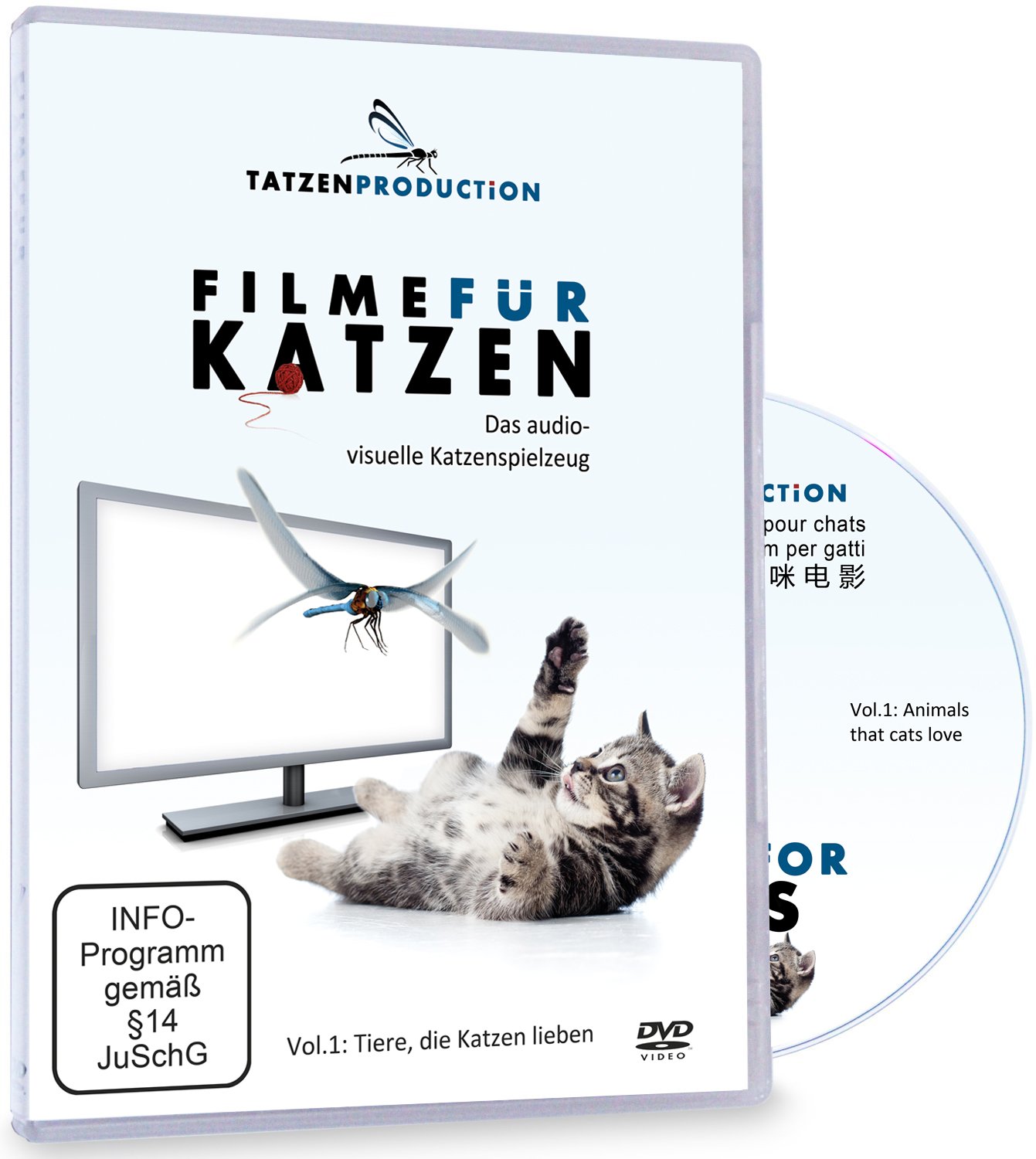 Schleiter & Jauernig SJ-KDVD Movies for Cats - The Audio Visual cat Toy - Vol.1: Animals That Love Cats, cat Lovers and cat Fans Multicoloured, 200 g