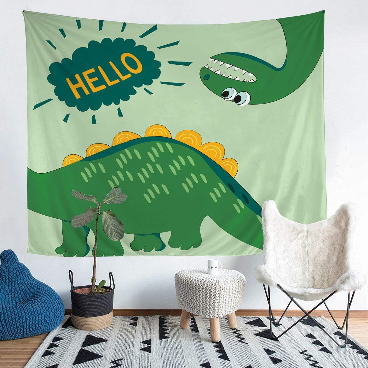 Children Funny Dinosaur Tapestry Wall Hanging Cartoon Cute
