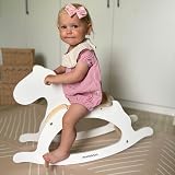 Mamabrum Wooden Rocking Horse White Classic Rocker Toy Child 1+ Year 50kg view 3
