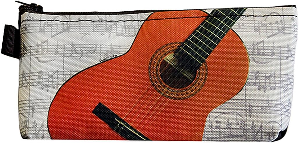 Pencils case - Theme Guitar - in nylon - waterproof, Multicolor