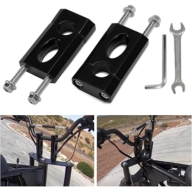 Juego De Tubos De Manillar Con Clip Para Kawasaki - Diámetro 22mm, Largo 285mm, Color Negro Anodizado, Par De Piezas De Aluminio