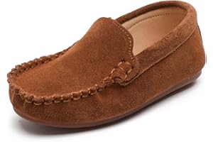 kkdom Boys Girls Moccasins Loafers Shoes Slip-on Flats Dress Shoes School Uniform Shoes