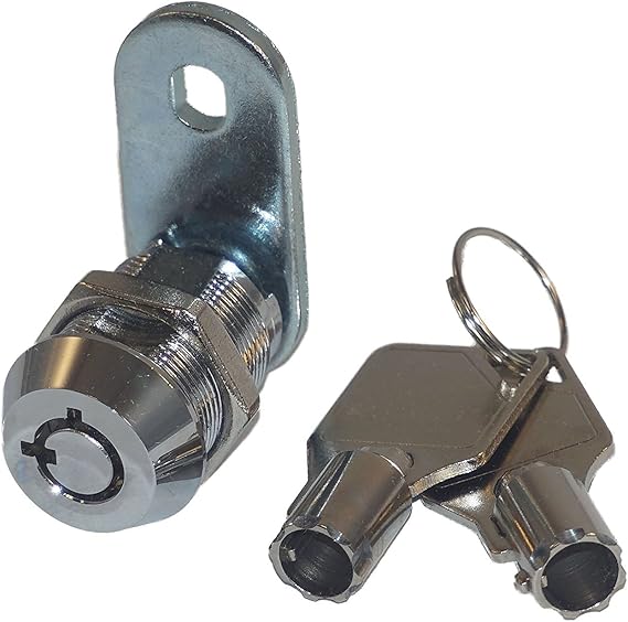 Tubular Cam Lock with 7/8" Cylinder and Chrome Finish, Keyed Alike