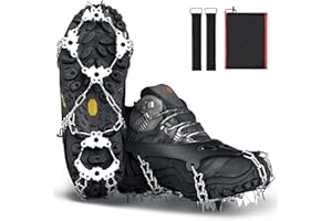 BITNOO Snow Spikes for Shoes, 32 Non-Slip Spikes, Superior Traction, Hiking, Outdoor