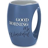 Pavilion Gift Company - Good Morning Mr. Wonderful - 16 oz Green Coffee Mug Tea Cup Gift From Husband Boyfriend Anniversary Wedding Birthday Long Distance Present