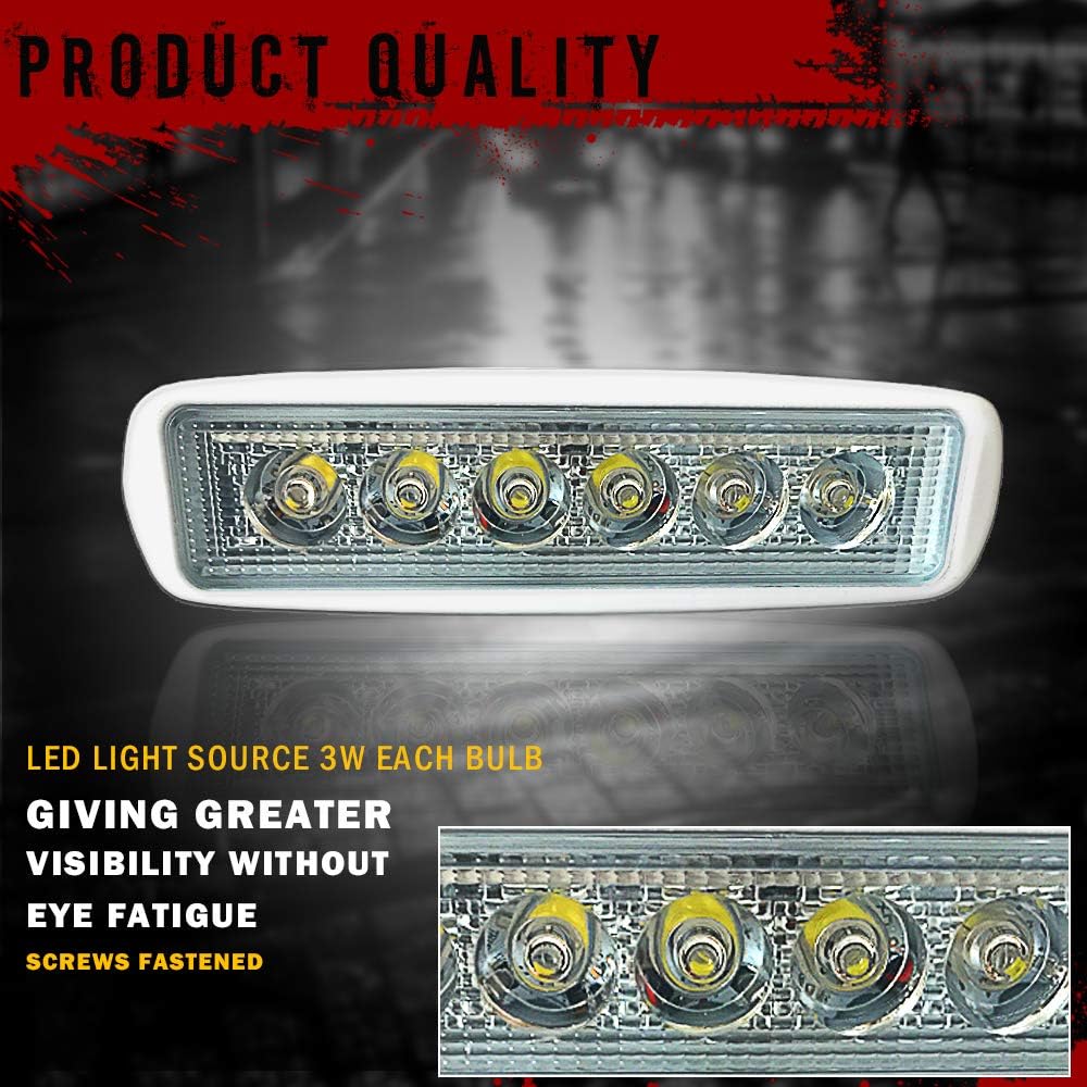 LED Light Bar Turbo SII 6 Inch Spot Beam LED Work Light LED Lights Led Bar Driving Fog Lights Led Pods Fit Trucks ATV Off Road Lights Boat Lighting Led Backup Light (4Pcs, White): Automotive