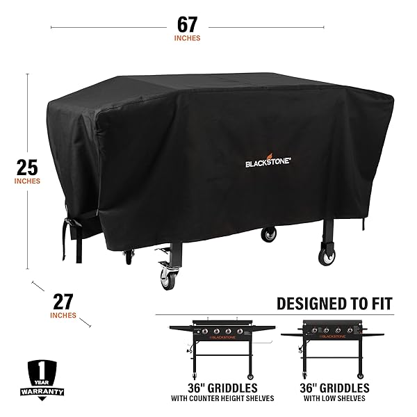 BLACKSTONE 36 INCH GRIDDLE COVER WATER RESISTANT 600D POLYESTER HEAVY DUTY FLAT TOP 36″ GAS GRILL COVER EXCLUSIVELY FOR BLACKSTONE 36″ GRIDDLE COOKING STATION