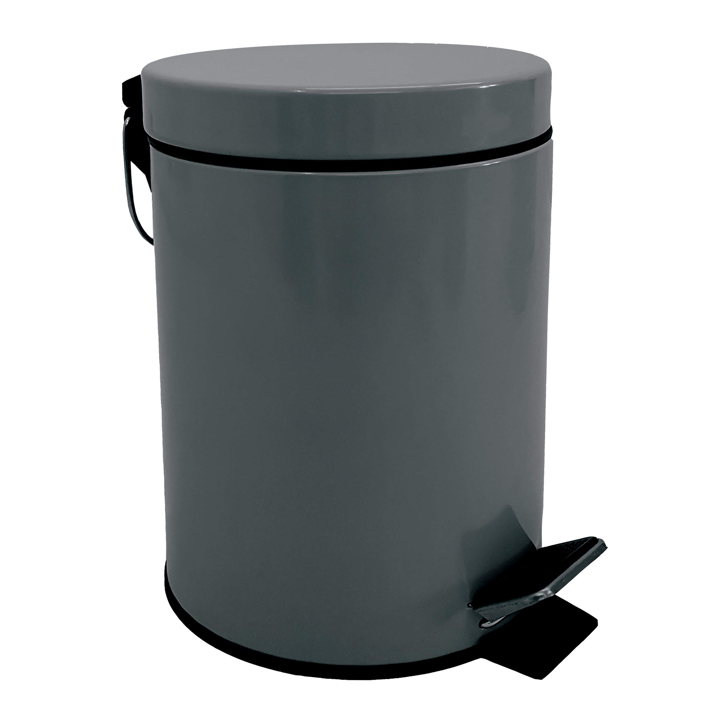 MSV Cosmetic Bin Anthracite Pedal Bin - 3 Litres - with Removable Inner Bucket