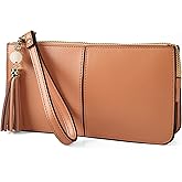 befen Genuine Leather Wristlet Clutch for Women Ultra-Slim Ladies Credit Card Holder Wallet Purses with RFID Protection