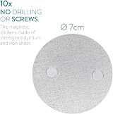 Navaris Magnetic Smoke Detector Mount Pad 10 Pack - No Drill Adhesive Fire view 3