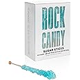 Candy Envy - Light Blue Rock Candy Sugar Sticks - Cotton Candy Flavored - 24 Indiv. Wrapped