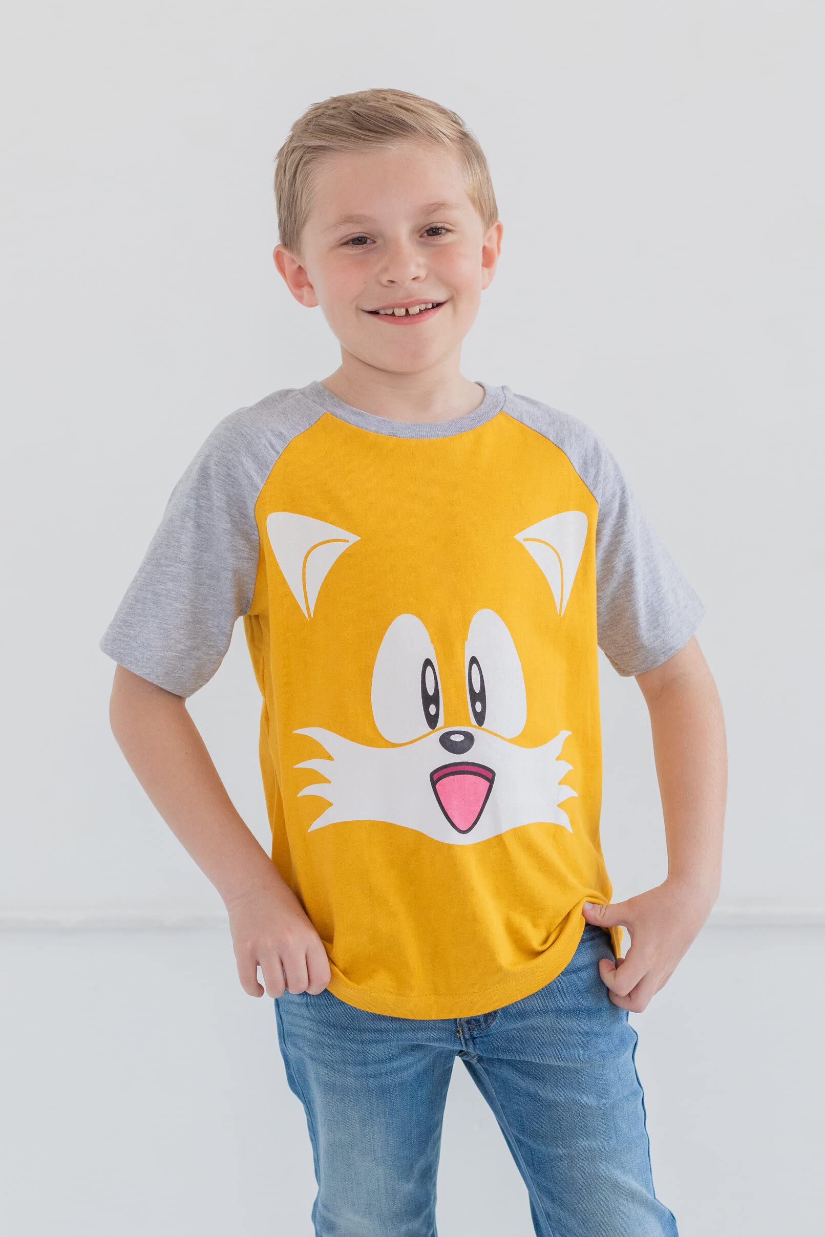 SEGA Sonic The Hedgehog 3 Pack Raglan T-Shirts Toddler to Big Kid Sizes (2T - 18-20)