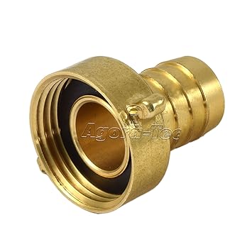 Agora-Tec Messing Schlauchtülle 3/4 Zoll (19 mm) auf 1 Zoll IG (30,3mm) Industriequaltät mit Flachdichtung für Gartenschlauch