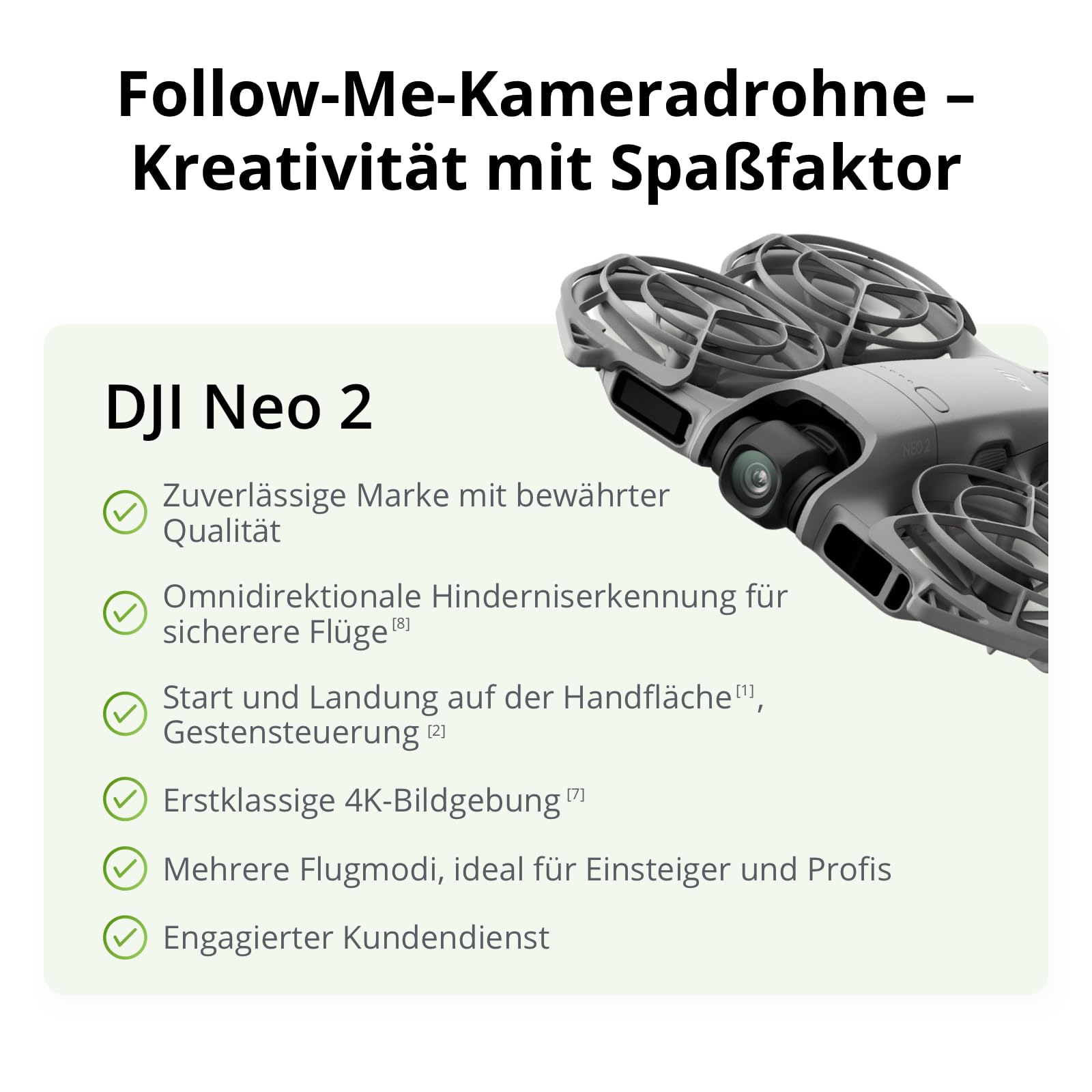 DJI Neo 2 (nur Drohne), Leicht und Faltbar, Start und Landung auf der Handfläche, Gestensteuerung, ActiveTrack, Omnidirektionale Hinderniserkennung, 4K-Drohne für Einsteiger 8