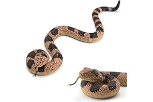 Porgaten Fake Snakes Rubber Snake Realistic Keep Birds Away, Plastics Rattlesnake Figurines, Novelty Toys for Playing Jokes Prankster Stuff Gag Toys Gift for Halloween April Fools' Day Party Favors