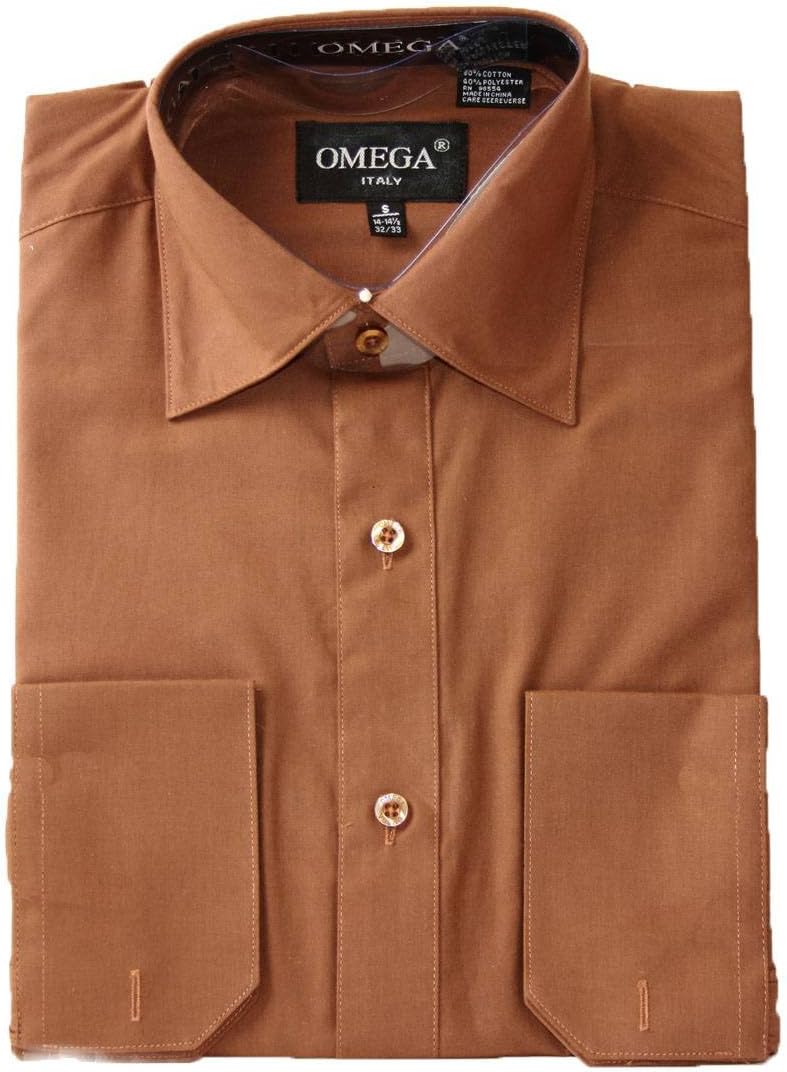 OMEGA Mens Long Sleeve Regular Fit Solid Dress Shirt 16-16.5 N : 36-37 S Purple