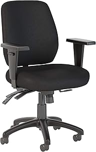 Bush Business Furniture Prosper Mid Back Multifunction Office Chair in Black Fabric