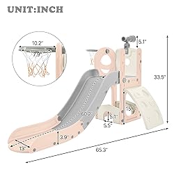 Virubi 5 in 1 Toddler Slide Playset, Climbing Toys