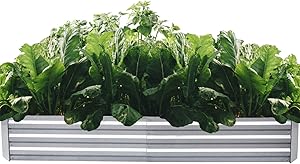 ONCEMORE Galvanized Raised Garden Beds Metal Planter Box Steel Large Vegetable Flower Bed Kit Garden Box (Galvanized 72x36x11.8 INCH)