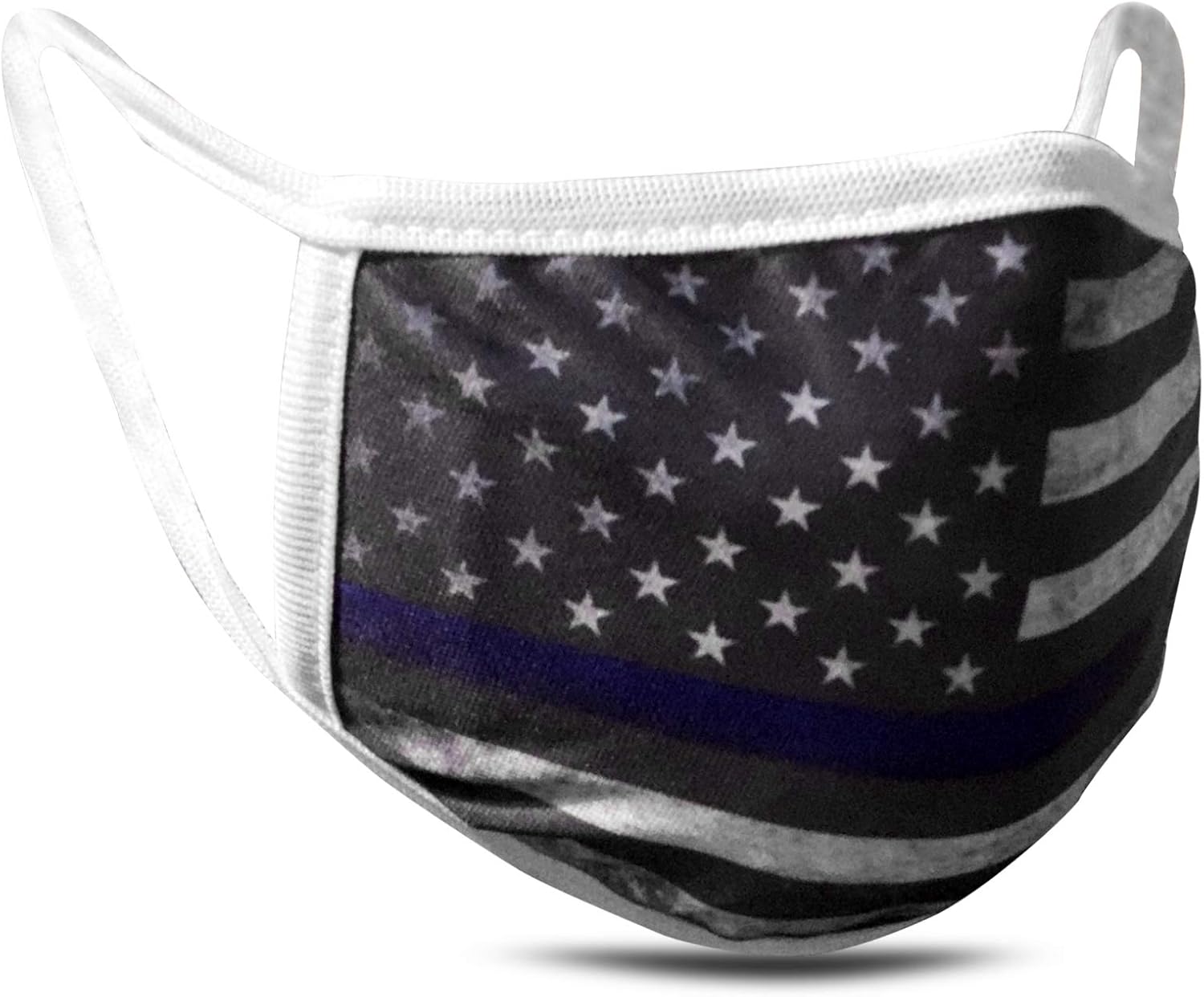 Thin Blue Line Face Mask Back The Blue American Flag