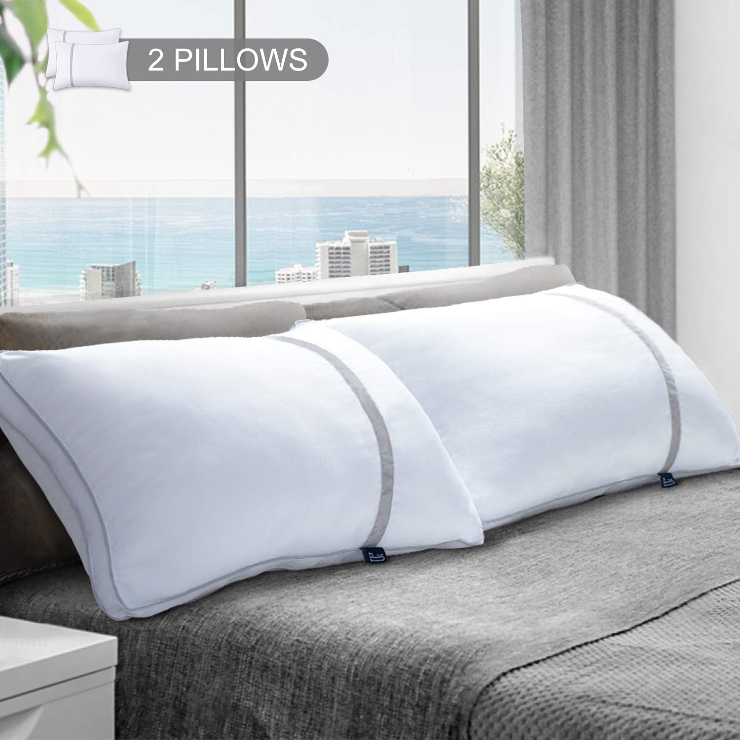 Bedstory 2 Pack Sleeping Pillows Hotel Pillow Down Alternative