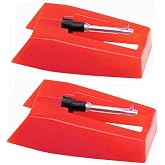 2 Pack Ruby Record Player Needles Replacement, Turntable Needles Stylus for Crosley Victrola Boytone Ion Jenson Vinyl Players - Red