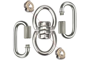 WWFFEN Swing Swivel Hanger Breaking Strength 360° Rotator for Tree Swing, Hammock Chair, Climbing Rope, Yoga, Kids Swing Swivel 1500LB Capacity