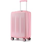 Kono Small 20 Inch Expandable Carry On Luggage with Quiet Spinner Wheels & TSA Lock, Scratch and Drop Resistant PC+ABS Hardside 22x14x9 Airline Approved Suitcase, Pink
