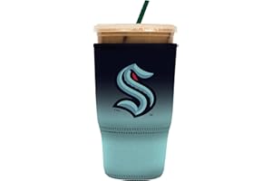 Sok It Java Sok NHL Iced Coffee & Cold Soda Insulated Neoprene Cup Sleeve (Seattle Kraken, Large: 30-32oz)