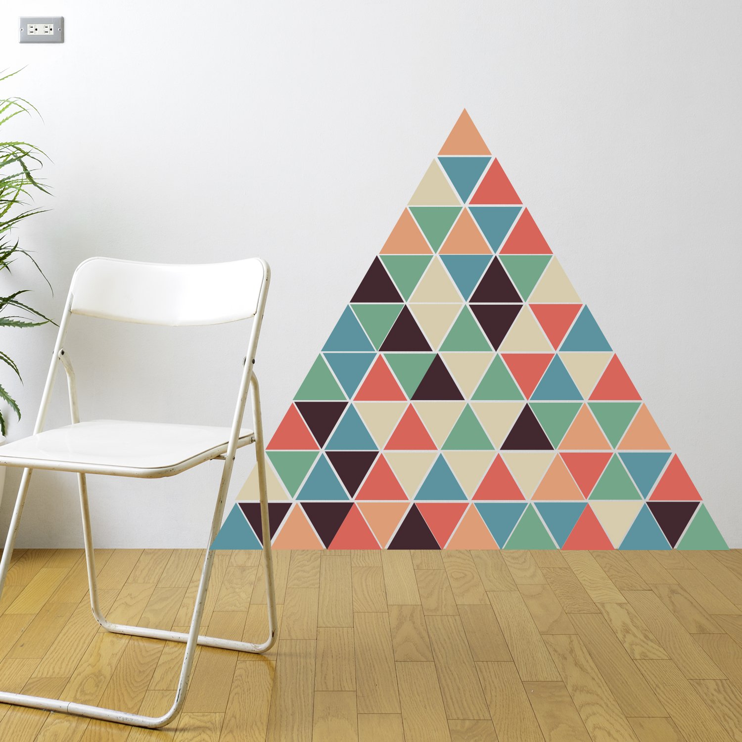 Walplus "Triangles" Removable Wall Stickers Murals Nursery Office Home Decoration, 88 x 74 cm