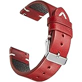 WOUKUP Vintage Leather Watch Band Quick Release Replacement Genuine Watch Strap 18mm 19mm 20mm 22mm for Men and Women