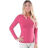 Rocky Thermal Shirts Women Fleece Lined Long Sleeve Shirt Women Thermal Underwear Top Womens Long Johns Tops Base Layer (X-Large, Mauve Pink, Heavyweight, One Pack)