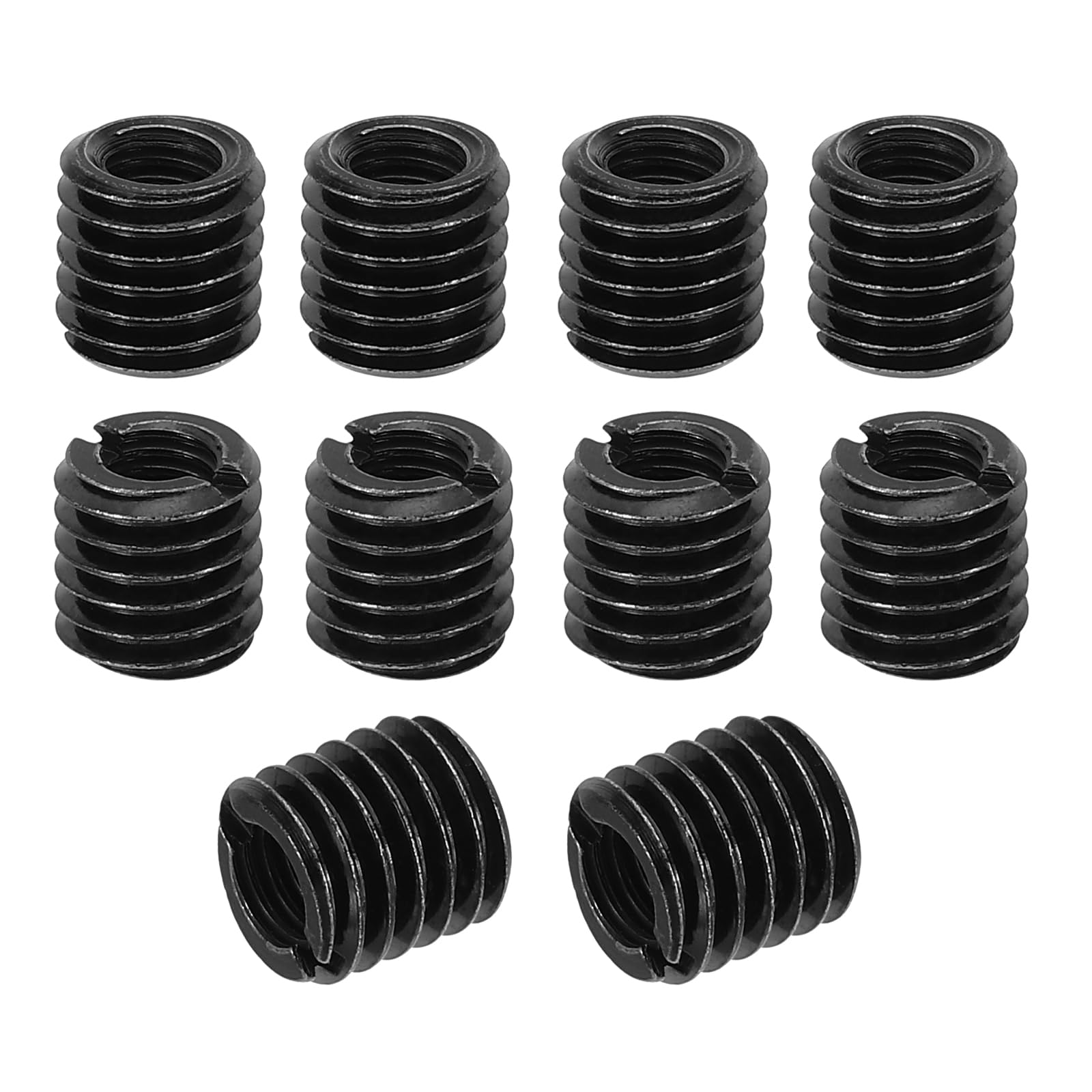 PATIKIL Thread Adapters Sleeve Reducing Nut, 10 Pcs M8xM5x8mm Male to Female Repair Insert Nut Screw Reducer Conversion Metal Fastener, Black