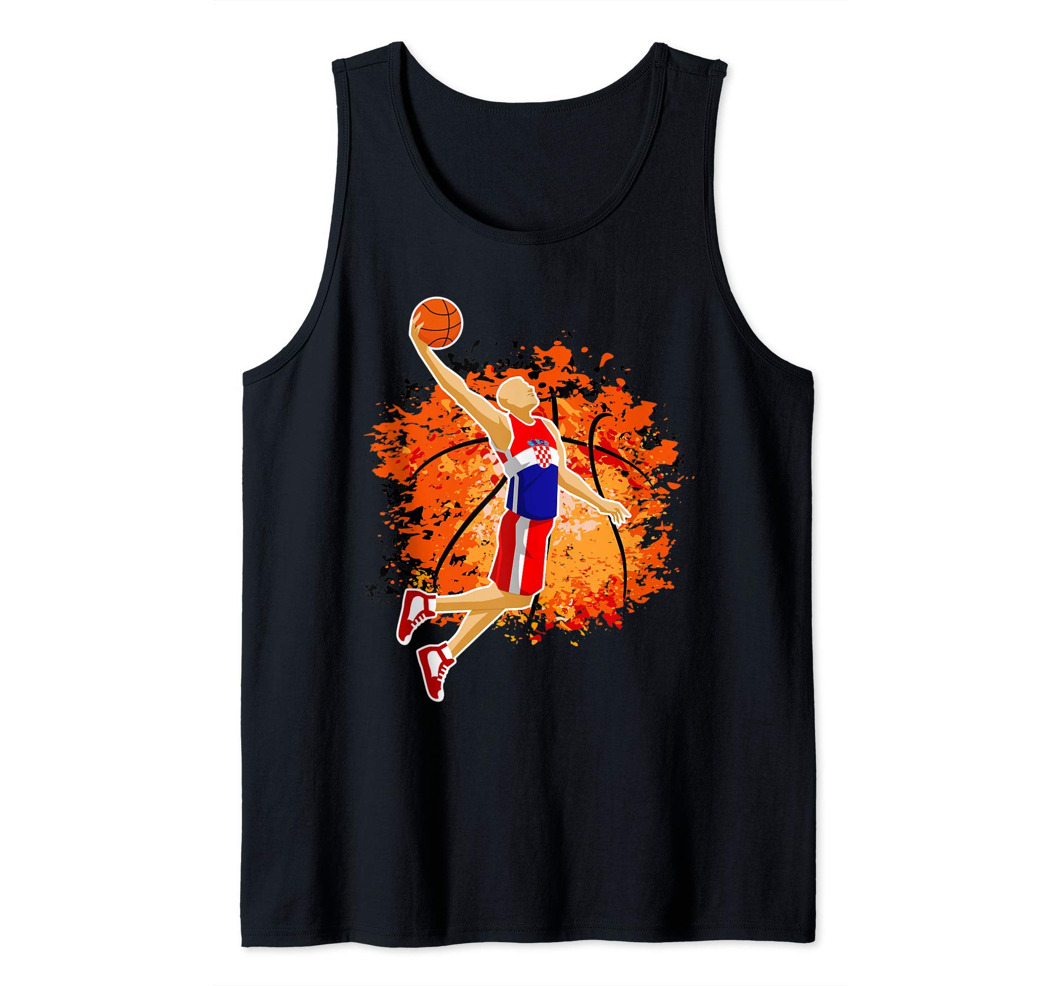 Croatia Basketball Team Croatian Flag Slam Dunk Sport Lover Tank Top