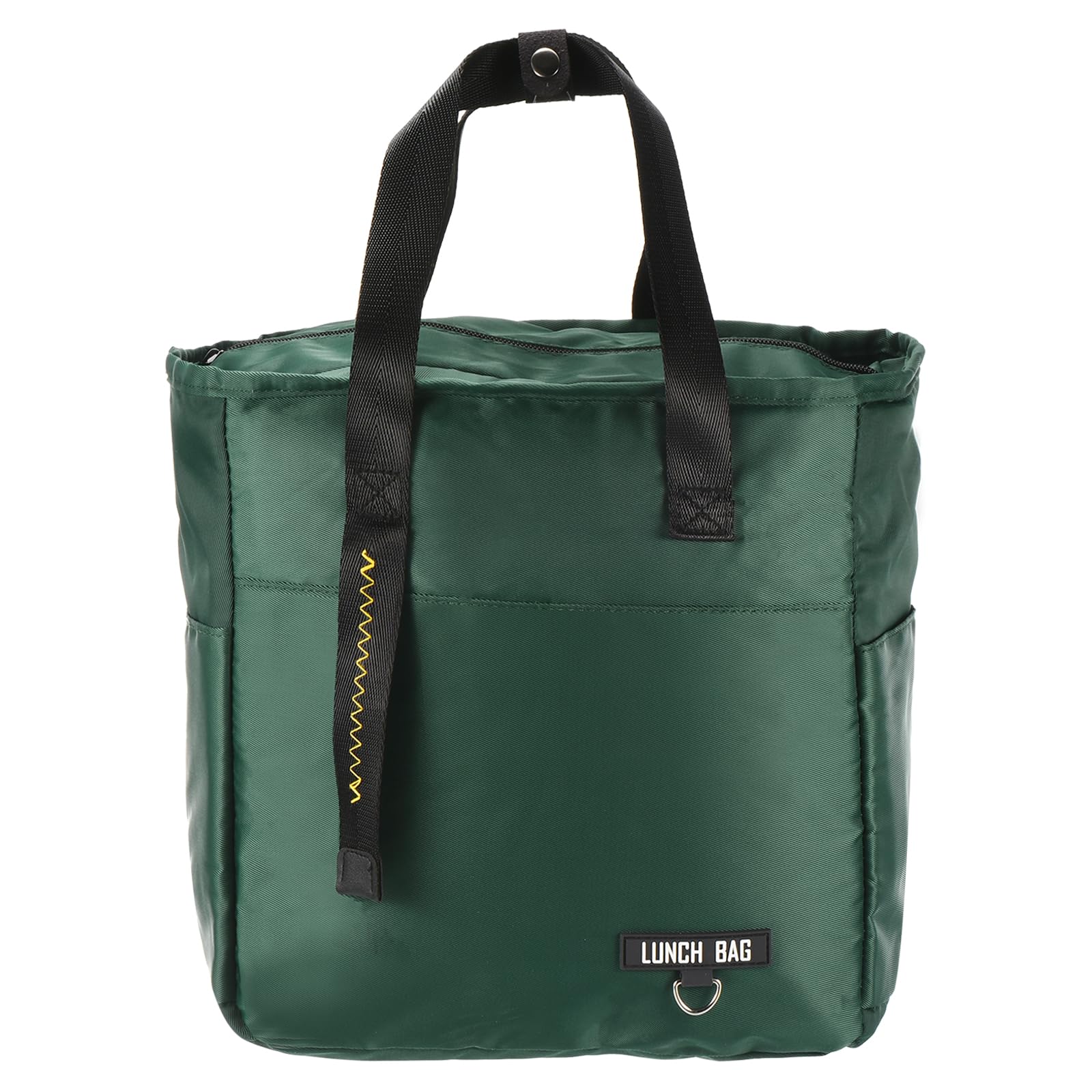 PATIKIL Insulated Lunch Bag - Reusable Large Lunch Box for Women & Men, Thermal Cooler Tote Bag with Side Pockets for Adults Picnic Office Work, Green (10.6"x6"x11")