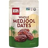 Natural Delights Medjool Dates – Large & Plump Non-GMO Verified, Good Source of Fiber, Naturally Sweet Fruit Snack, Perfect f