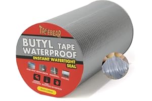 TAPEBEAR Butyl Tape Waterproof Sealing Tape 8inch x 16feet, Upgraded Aluminum Foil Tape Heavy Duty for RV Repair, Awning, Window, Glass & EDPM Roof Leak Patching, Boat and Pipe Sealing, Silver