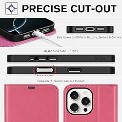 TUCCH Case for iPhone 16 Pro Max Wallet Case, PU