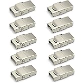 Crimp Jaw Hook Watch Band Clasp - Stainless Steel Fold Over Clasp for Bracelet (Hole Size 12x3.5 mm) (10)