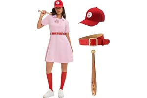 SNIRCZS Women's Baseball Dress Uniform Set with Baseball Cap for Halloween Costume